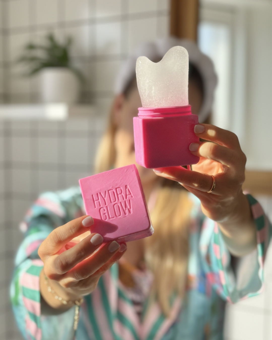 Rosé Bloom Sculpt – Herramienta Facial 2 en 1 Reutilizable para Crioterapia